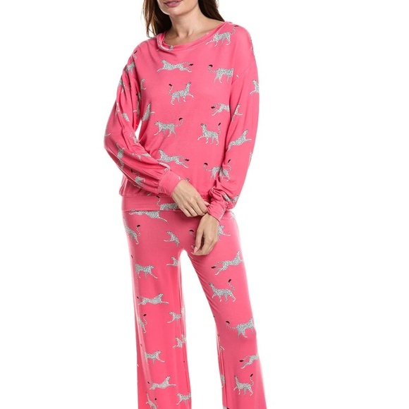 NWT Honeydew 2pc Play It Cool Lounge Set in pink cheetahs - size XL - Picture 1 of 3